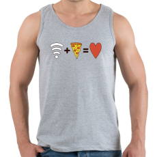 PRINTFASHION Wifi + Pizza = Love - Férfi atléta - Sport szürke