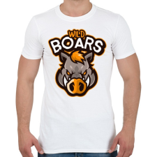 PRINTFASHION Wild Boars - Férfi póló - Fehér férfi póló