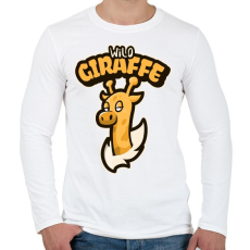 PRINTFASHION Wild Giraffe - Férfi hosszú ujjú póló - Fehér