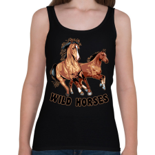 PRINTFASHION Wild horses - Női atléta - Fekete női trikó
