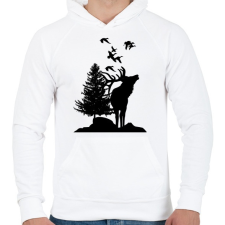 PRINTFASHION wild life - Férfi kapucnis pulóver - Fehér férfi pulóver, kardigán