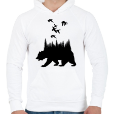 PRINTFASHION wild life - Férfi kapucnis pulóver - Fehér férfi pulóver, kardigán