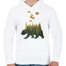 PRINTFASHION wild life - Férfi kapucnis pulóver - Fehér