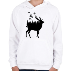 PRINTFASHION wild life - Gyerek kapucnis pulóver - Fehér