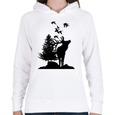 PRINTFASHION wild life - Női kapucnis pulóver - Fehér női pulóver, kardigán