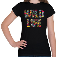 PRINTFASHION WILD LIFE - Női póló - Fekete női póló