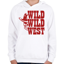 PRINTFASHION Wild wild west - Gyerek kapucnis pulóver - Fehér gyerek pulóver, kardigán