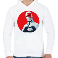 PRINTFASHION wildcard - Férfi kapucnis pulóver - Fehér férfi pulóver, kardigán