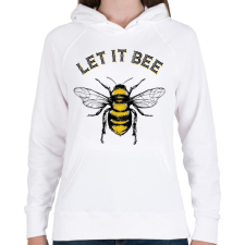 PRINTFASHION WildRaccooN® Let It Bee - Női kapucnis pulóver - Fehér női pulóver, kardigán
