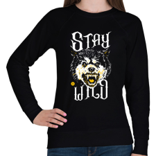 PRINTFASHION WildRaccooN® StayWild - Női pulóver - Fekete női pulóver, kardigán