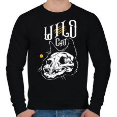 PRINTFASHION WildRaccooN® WildCat - Férfi pulóver - Fekete