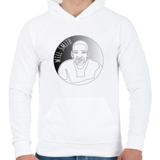 PRINTFASHION Will Smith - Vonalas - Férfi kapucnis pulóver - Fehér