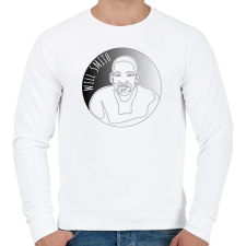 PRINTFASHION Will Smith - Vonalas - Férfi pulóver - Fehér férfi pulóver, kardigán