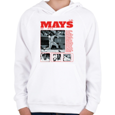 PRINTFASHION Willie Mays - baseball - Gyerek kapucnis pulóver - Fehér