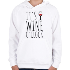 PRINTFASHION Wine o'clock - Gyerek kapucnis pulóver - Fehér gyerek pulóver, kardigán