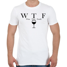 PRINTFASHION Wine Time Finally - Férfi póló - Fehér férfi póló