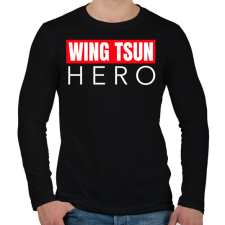 PRINTFASHION WING TSUN HERO - Férfi hosszú ujjú póló - Fekete férfi póló