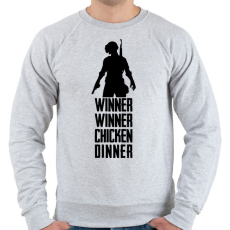 PRINTFASHION Winner Winner Chicken Dinner PUBG - Férfi pulóver - Sport szürke