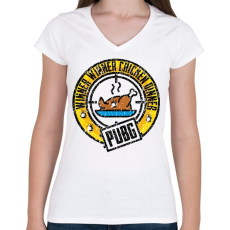 PRINTFASHION WinnerWinnerChickenDinner - Női V-nyakú póló - Fehér