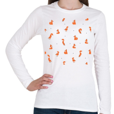 PRINTFASHION Winter foxes pattern man - Női hosszú ujjú póló - Fehér női póló