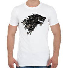 PRINTFASHION Winter Is Coming Stark - Férfi póló - Fehér férfi póló