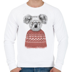 PRINTFASHION Winter koala (red) - Férfi pulóver - Fehér