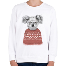 PRINTFASHION Winter koala (red) - Gyerek pulóver - Fehér gyerek pulóver, kardigán