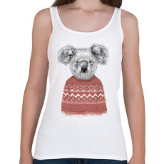 PRINTFASHION Winter koala (red) - Női atléta - Fehér