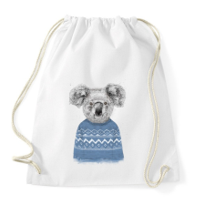 PRINTFASHION Winter koala - Sportzsák, Tornazsák - Fehér tornazsák
