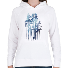 PRINTFASHION Winter wolf - Női kapucnis pulóver - Fehér női pulóver, kardigán