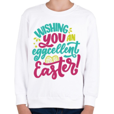 PRINTFASHION Wishing you an eggcellent easter - Gyerek pulóver - Fehér
