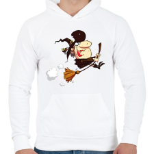 PRINTFASHION Witch - Férfi kapucnis pulóver - Fehér férfi pulóver, kardigán