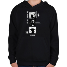 PRINTFASHION Witch - Gyerek kapucnis pulóver - Fekete
