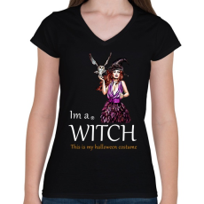 PRINTFASHION witch halloween costume - Női V-nyakú póló - Fekete