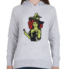 PRINTFASHION Witch lollipop - Női kapucnis pulóver - Sport szürke női pulóver, kardigán