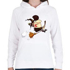 PRINTFASHION Witch - Női kapucnis pulóver - Fehér női pulóver, kardigán