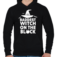 PRINTFASHION Witch on the block - Férfi kapucnis pulóver - Fekete