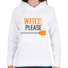 PRINTFASHION WITCH PLS - Női kapucnis pulóver - Fehér női pulóver, kardigán