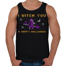 PRINTFASHION WITCH YOU A HAPPY HALLOWEEN - Férfi atléta - Fekete atléta, trikó