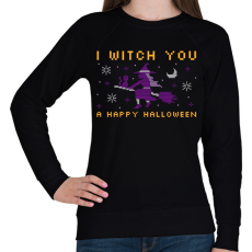 PRINTFASHION WITCH YOU A HAPPY HALLOWEEN - Női pulóver - Fekete