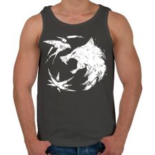 PRINTFASHION Witcher farkas fehér - Férfi atléta - Sötétszürke atléta, trikó