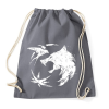 PRINTFASHION Witcher farkas fehér - Sportzsák, Tornazsák - Grafitszürke