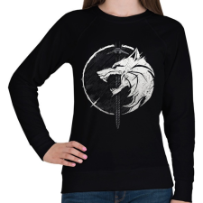 PRINTFASHION Witcher fehér farkas - Női pulóver - Fekete női pulóver, kardigán