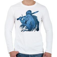 PRINTFASHION Witcher - Férfi hosszú ujjú póló - Fehér férfi póló