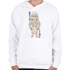 PRINTFASHION Witcher - Gyerek kapucnis pulóver - Fehér gyerek pulóver, kardigán