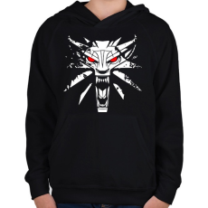 PRINTFASHION Witcher - Gyerek kapucnis pulóver - Fekete