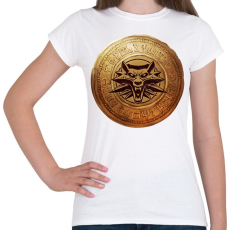 PRINTFASHION Witcher logó és pénzérme - Női póló - Fehér