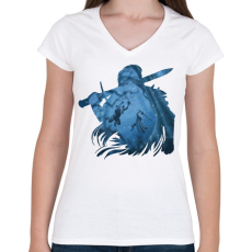 PRINTFASHION Witcher - Női V-nyakú póló - Fehér