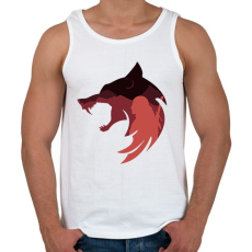 PRINTFASHION Witcher Red Wolf - Férfi atléta - Fehér