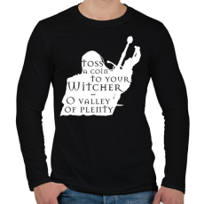 PRINTFASHION Witcher - Toss a coin... - Férfi hosszú ujjú póló - Fekete